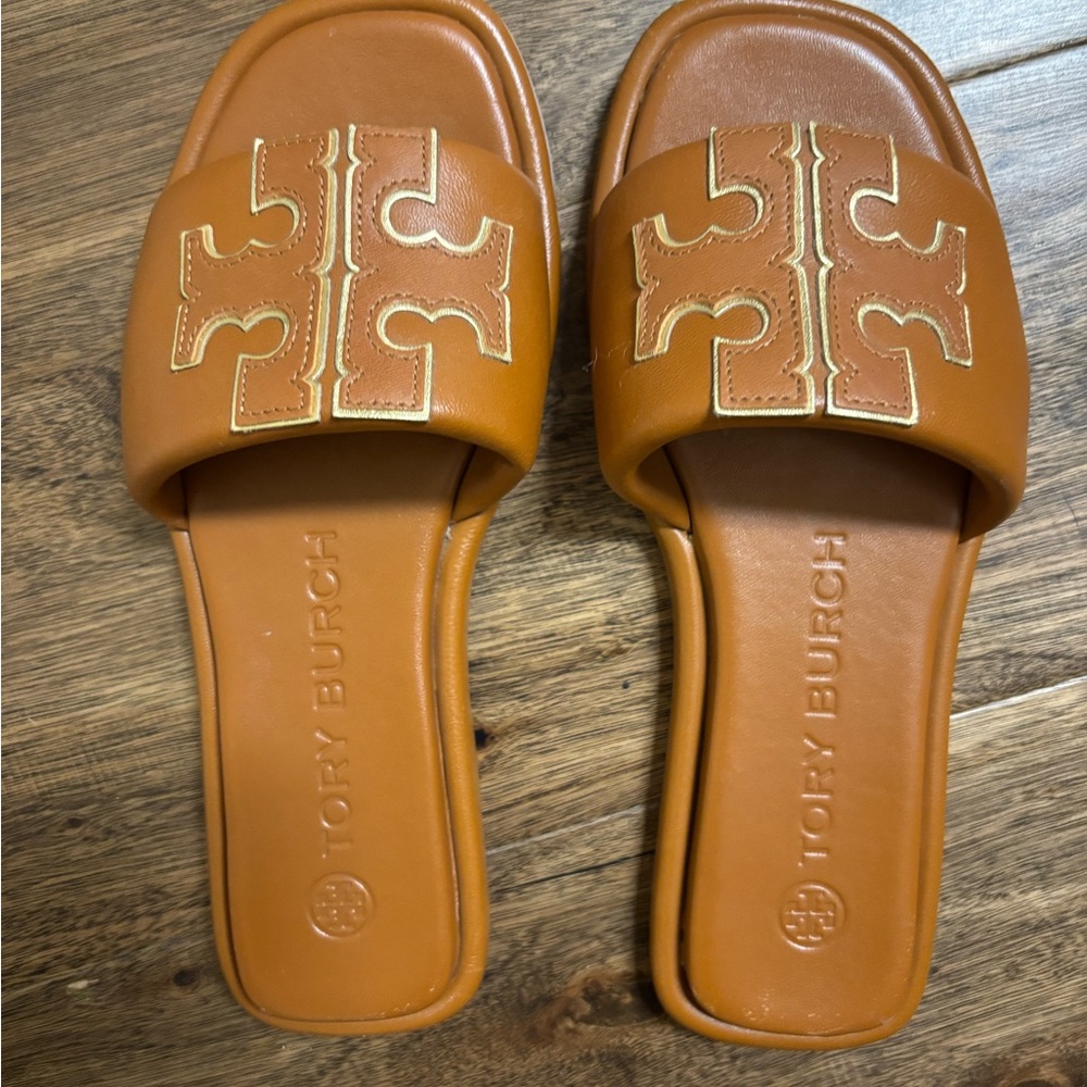 Tory Burch Tan Sandals Minimalist Slide